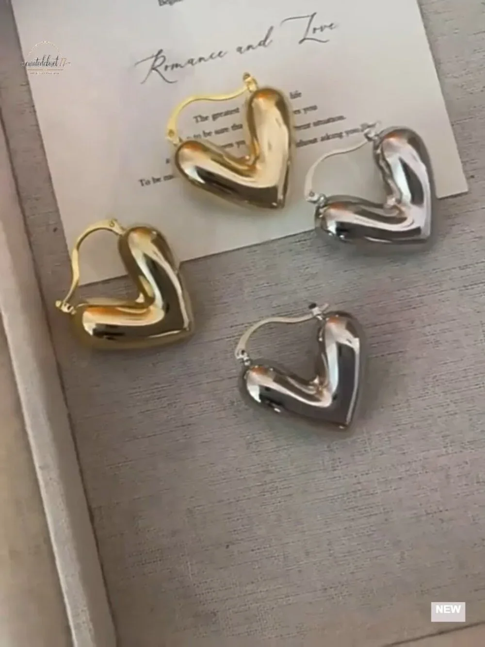 Hypoallergenic Stainless Steel Puffy Heart Hoop Earrings for Women